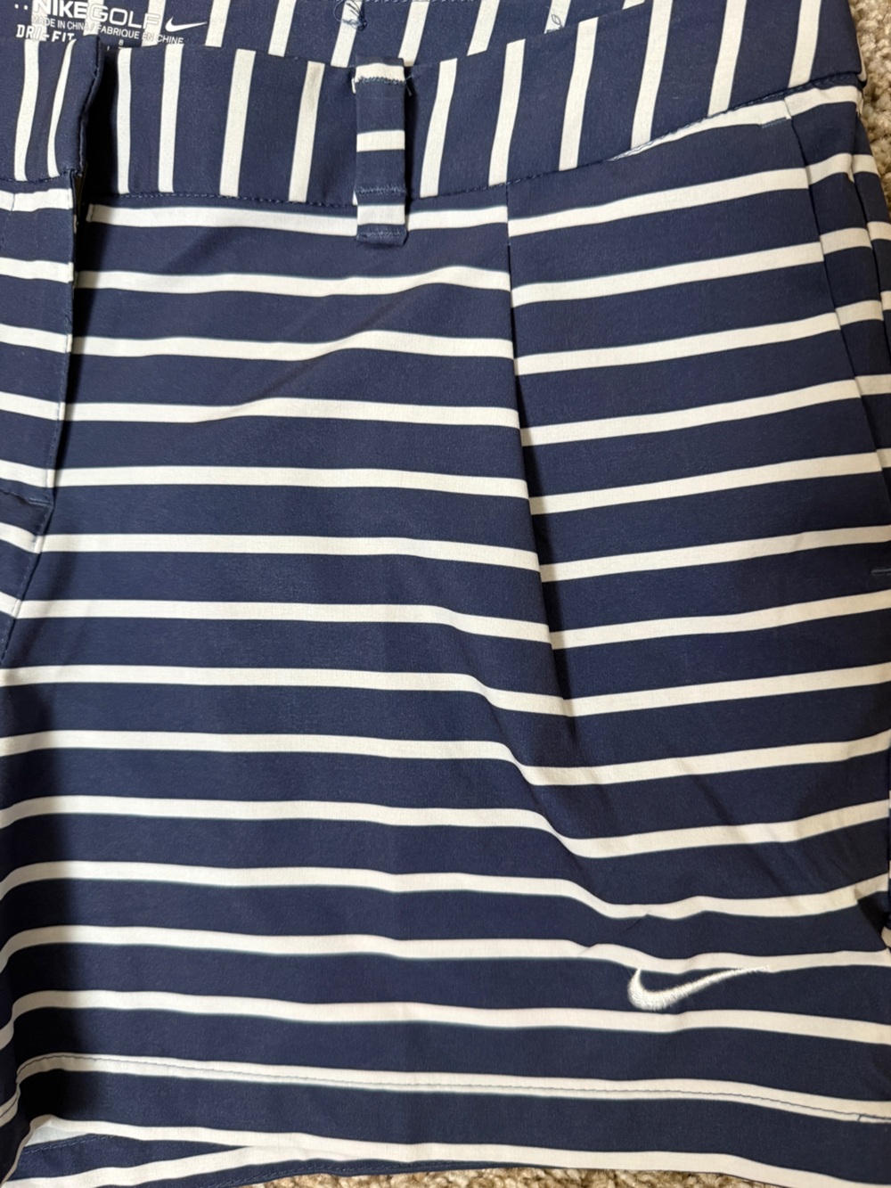 Nike size 8 Navy and White Striped Athletic Shorts - Picture 4 of 6